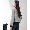 Fashionable and Trendy Autumn Knitted Single-Breasted Coat with Polo Collar In Color Blocking Design