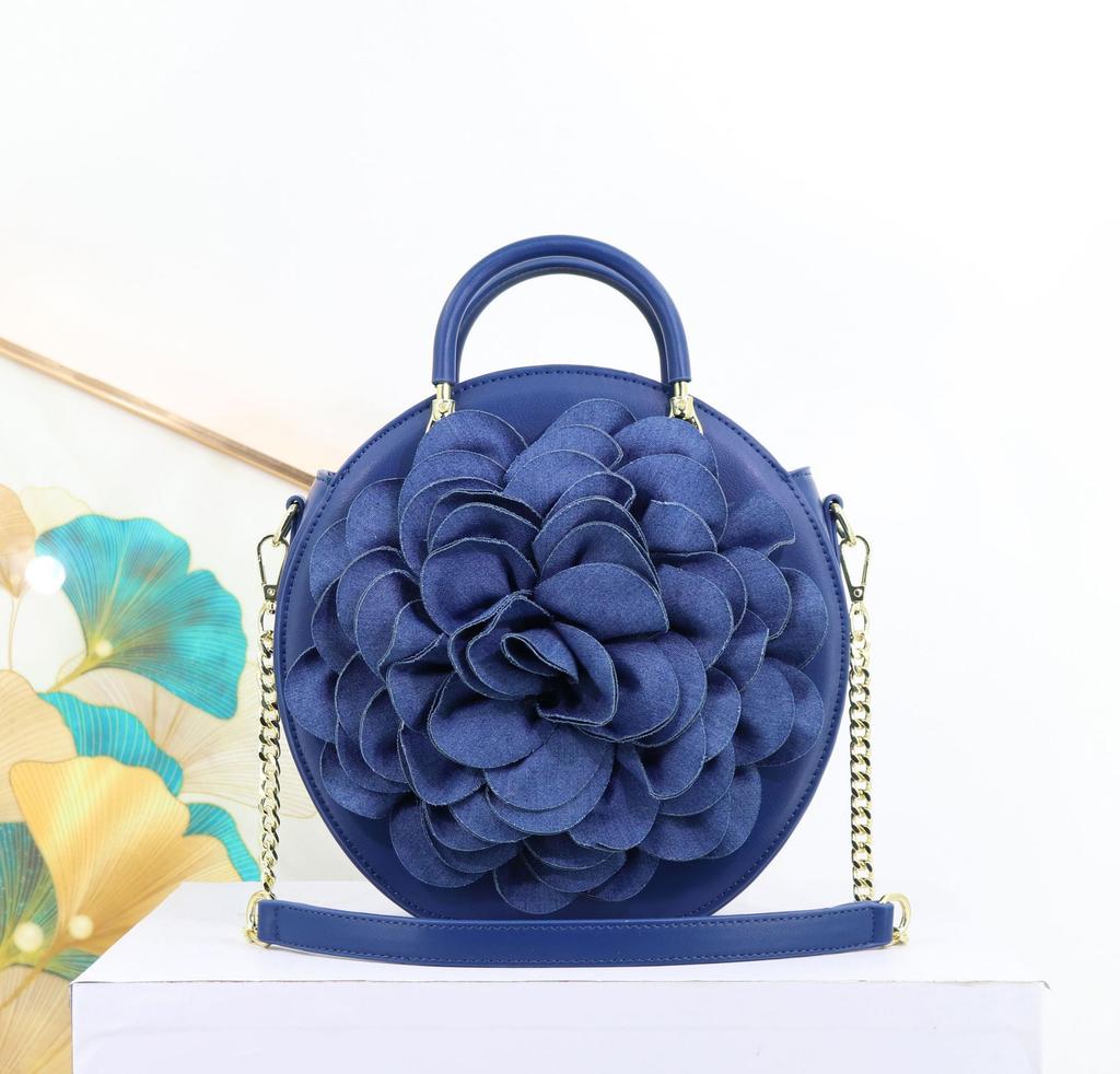 Women'S Handbag Luxury Round Flower Shoulder Bag