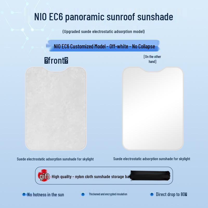 Nio EC6 (2020-2022) Sunroof Static Sunshade: Insulation, Sun Protection, Privacy, Opaque