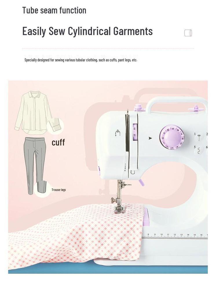 Compact Lockstitch Electric Sewing Machine with Foot Pedal - Multifunctional for Thick Fabrics