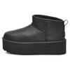 Klassischer Ultra Mini Plateau-Stiefel Schwarzes Leder (Damen) Damen Sneaker 1141510-BLLE