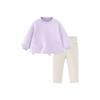 Minibala Girls' Soft Cotton Sweatshirt & Leggings Set