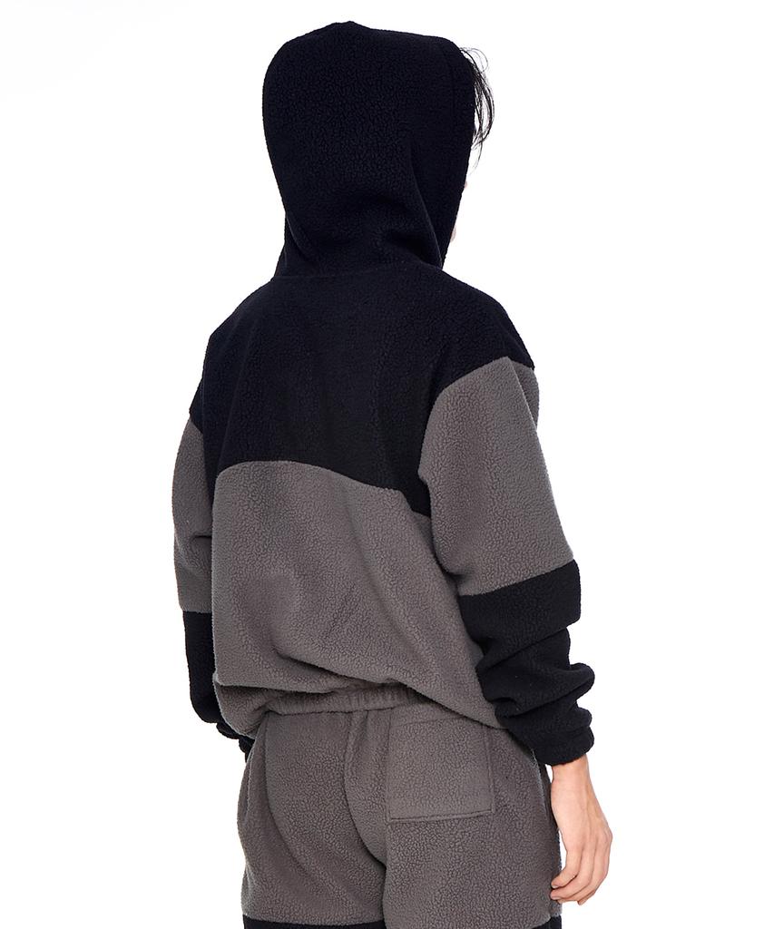 Eponym Color Block Fleece Hoodie_Black & Gray