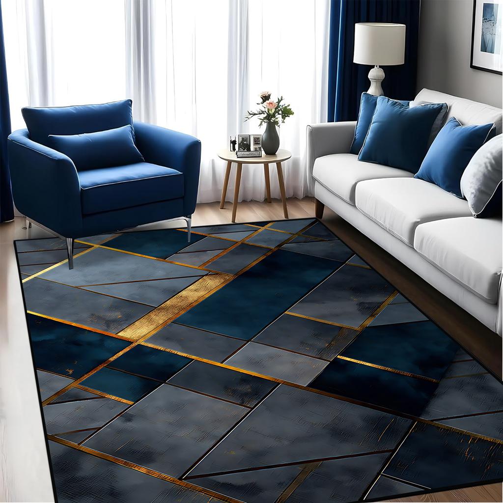 Modern Luxury Geometry Rugs Large Area Carpet Living Room Decoration Non-slip Bedroom Lounge Rug Washable Balcony Kitchen Mat