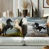 Horse Patterned Cushion Covers Dynamic Horse Images Polyester pillowcase, sofa decorative cushion cov Headboard Pillow
