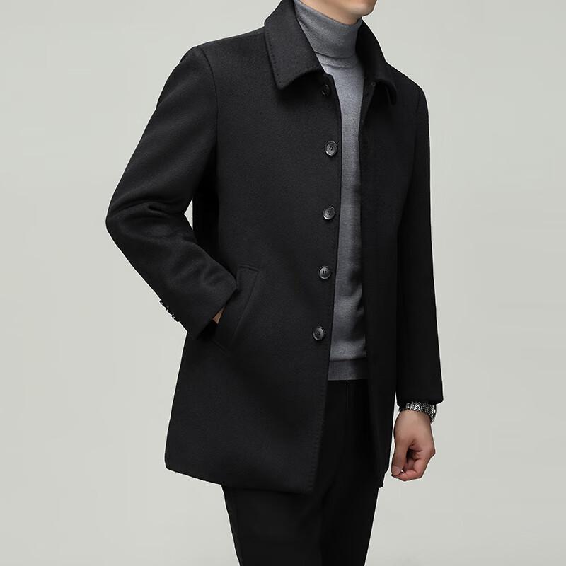 Firstview Men's Urban Casual Fleece-Lined Wool Blend Mid-Length Coat