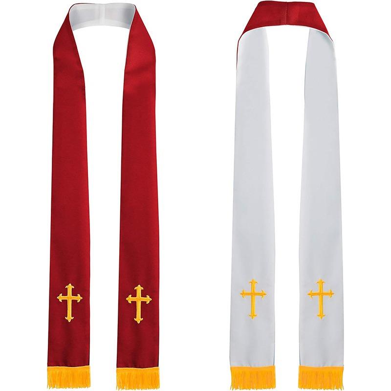 Priester Priester Unisex Erwachsene Beidseitig tragbar Kommunionschal mit Kreuz 84 Klerus