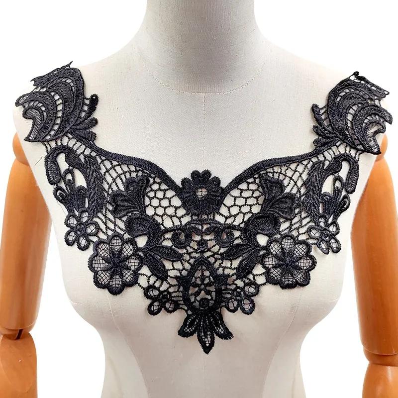 Beautiful Lace Embroidery Collar White/Black Floral Lace Decorative Collar Woman's Clothing Sewing Accessories