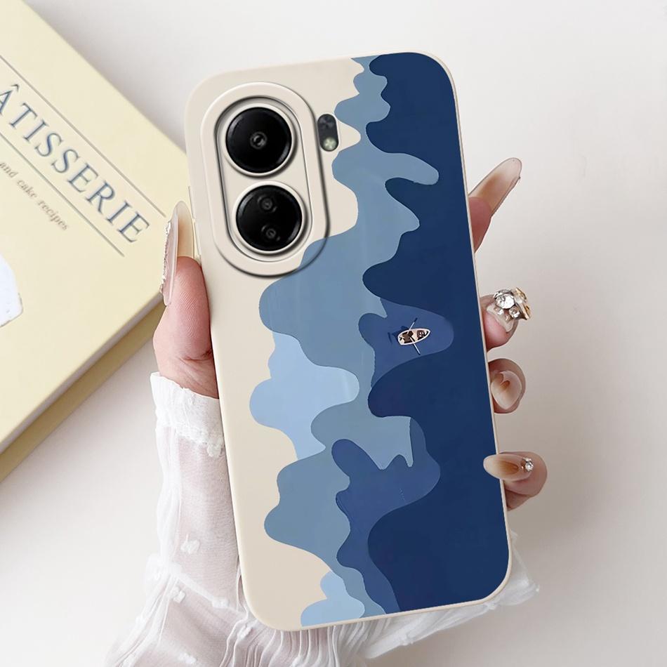 For Xiaomi Redmi 13C New Fashion Dusk Beach Painting Case For Redmi 13C 4G Soft Silicone Phone Cases