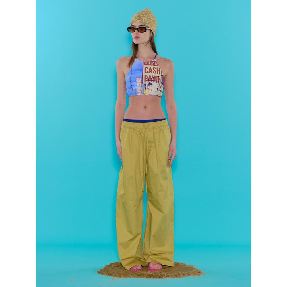 Saendeusaundeu Wide Banding Cotton Pants Mustard