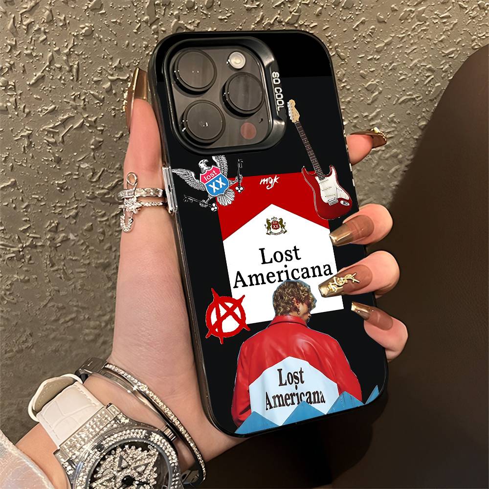 M-MGK Lost Americana LA Phone Case For iPhone 15,16,12,14,13,17,11,E,Pro,Max,Plus,Air,Mini Black TPU Cover
