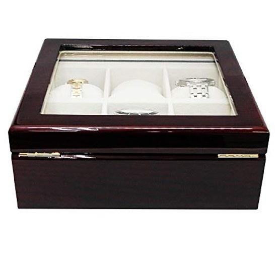 IGIMI Watch Box Wristwatch Storage 6 Watches Wooden Window Brown Wood Grain Senari Labor Thanksgiving
