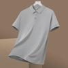 Polo d'été en soie glacée pour homme 2024 – T-shirt de sport léger et décontracté, à manches courtes, couleur unie et à revers