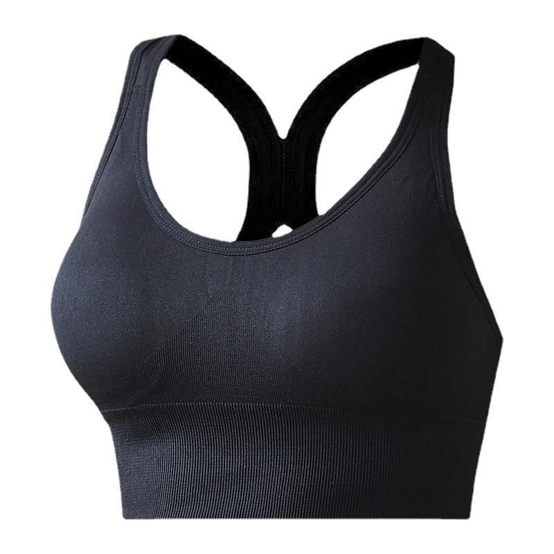 Women's Cross-Back Adjustable Shockproof Sports Bra with Beautiful Buttons