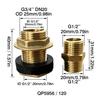 1 '' 3/4'' 1/2'' Brass Water Tank Joint Inlet and Outlet Partition Joint Flange with Sealing Gasket for Hose Connection