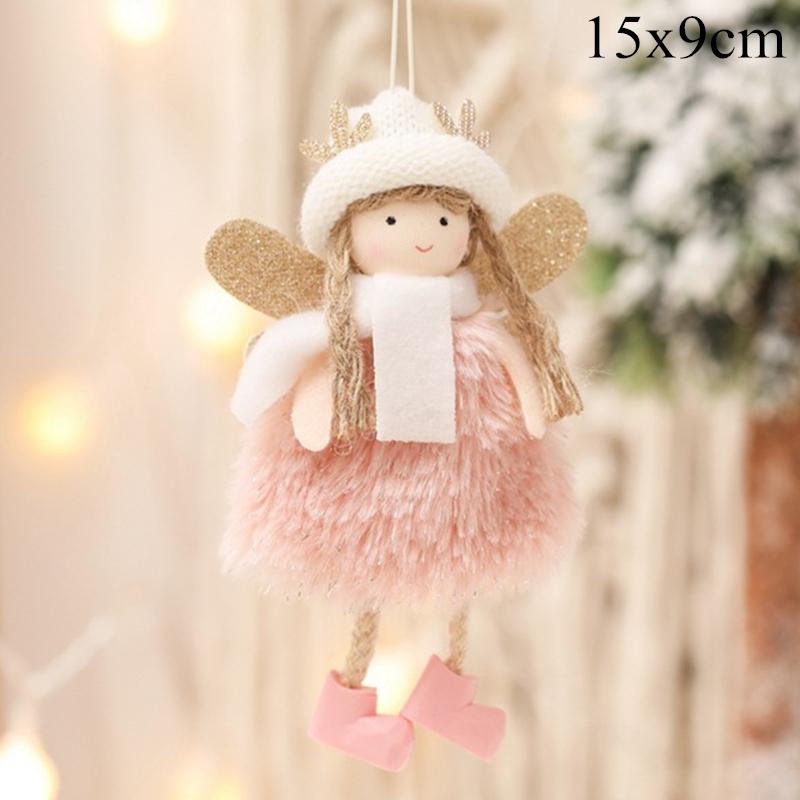 2025 Christmas Angel Dolls Plush Girl Christmas Tree Decorations for Home Navidad Ornaments Xmas Pandent New Year Gifts for Kids