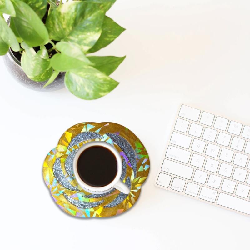 Coaster Molds Cup Pad Molds Rose Flower Shaped Epoxy Resin Molds Silicone Material for DIY Making Coaster Artworks