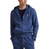 Polo Ralph Lauren Animal Pattern Zipper Design Hooded Solid Color Long Sleeve Cardigan Sweatshirt Men sweatshirt Blue 710881517-087