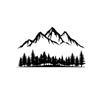 Metal Mountain Forest Art: 2-Piece Decorative Wall Set for Living Room