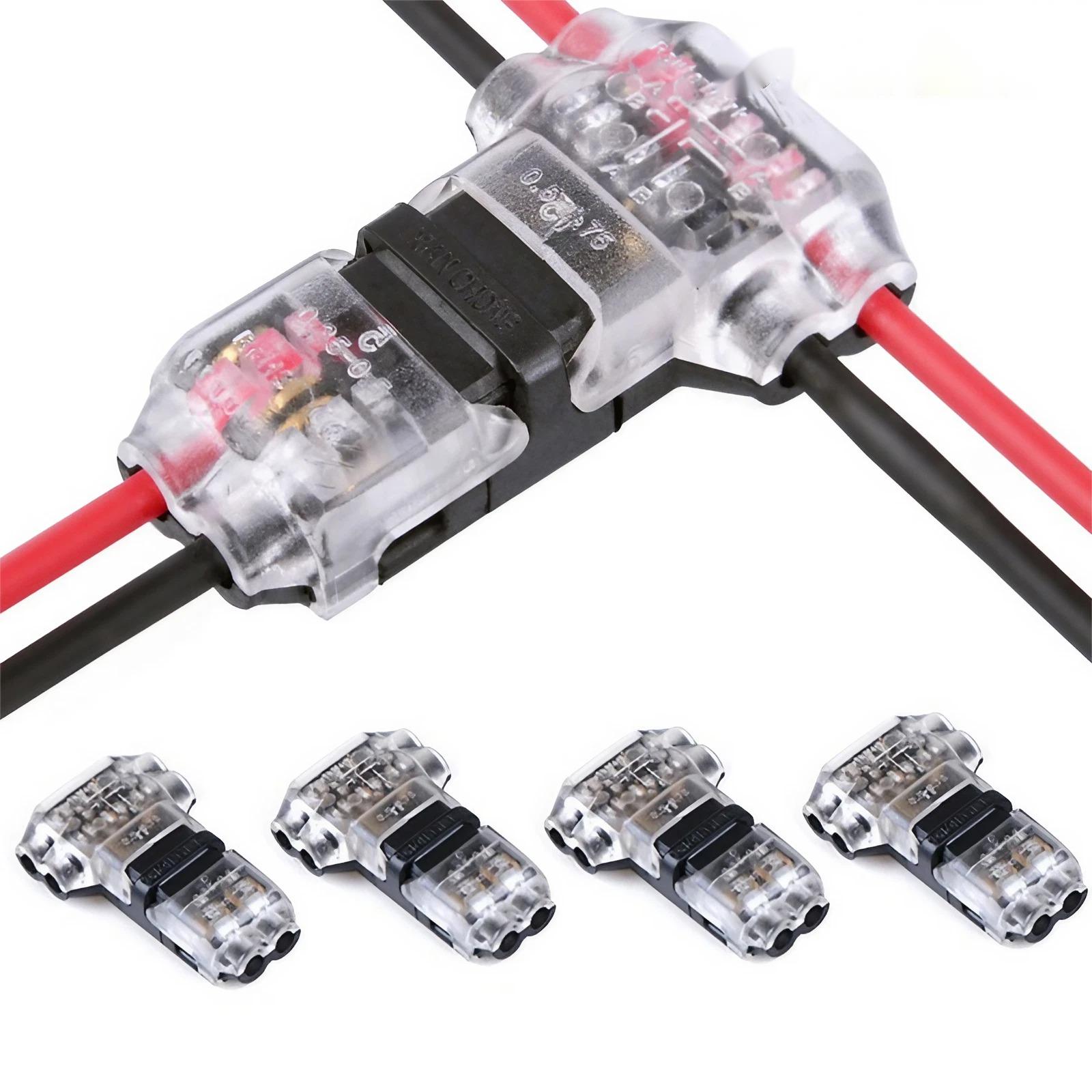 

STONEGO Way Low Voltage Universal Compact Wire T Tap Connectors Toolless Wire Connectors Quick Splice Wire Wiring Connector