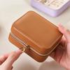 Zipper Earring Ring Holder Case Solid Color Jewelry Case Portable Jewelry Storage Box  Travel