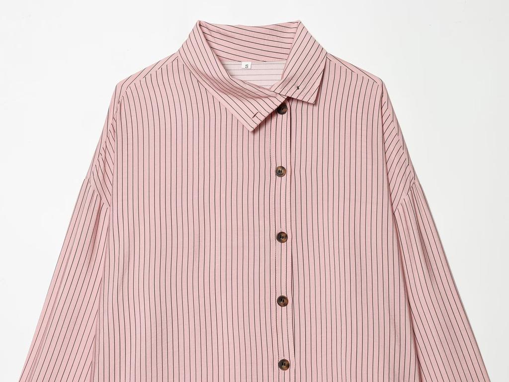 European and American style, new women's fashion, chic, fashionable striped turtleneck shirt 2317594