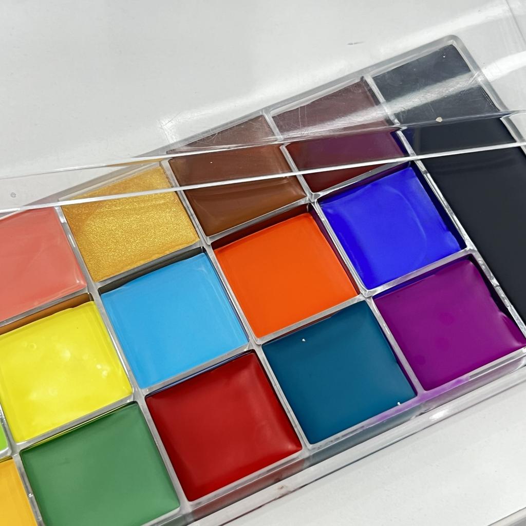 20 Color Professional Face & Body Paint Palette With 10 Brushes,Long Lasting,For Halloween SFX Special Effects & Cosplay Makeup