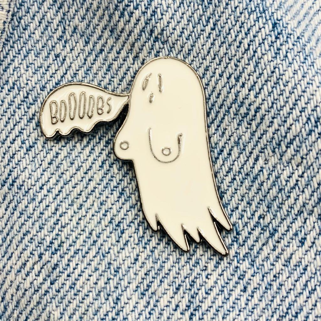 Nuovo Smalto Pin Fantasma Frase Cool Spilla Metallica Regalo Compleanno 1 Pezzo