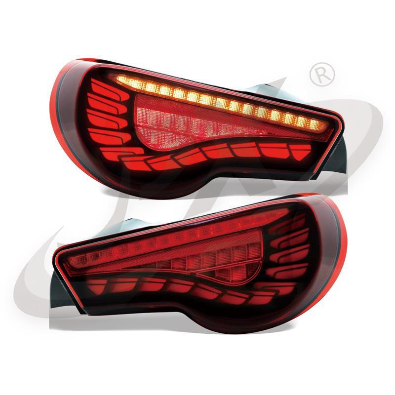 Compatible Taillight Assembly for Toyota 86/Subaru BRZ: LED Daytime Running Lights, Flowing Turn Signals, Dragon/Fish Scale Design
