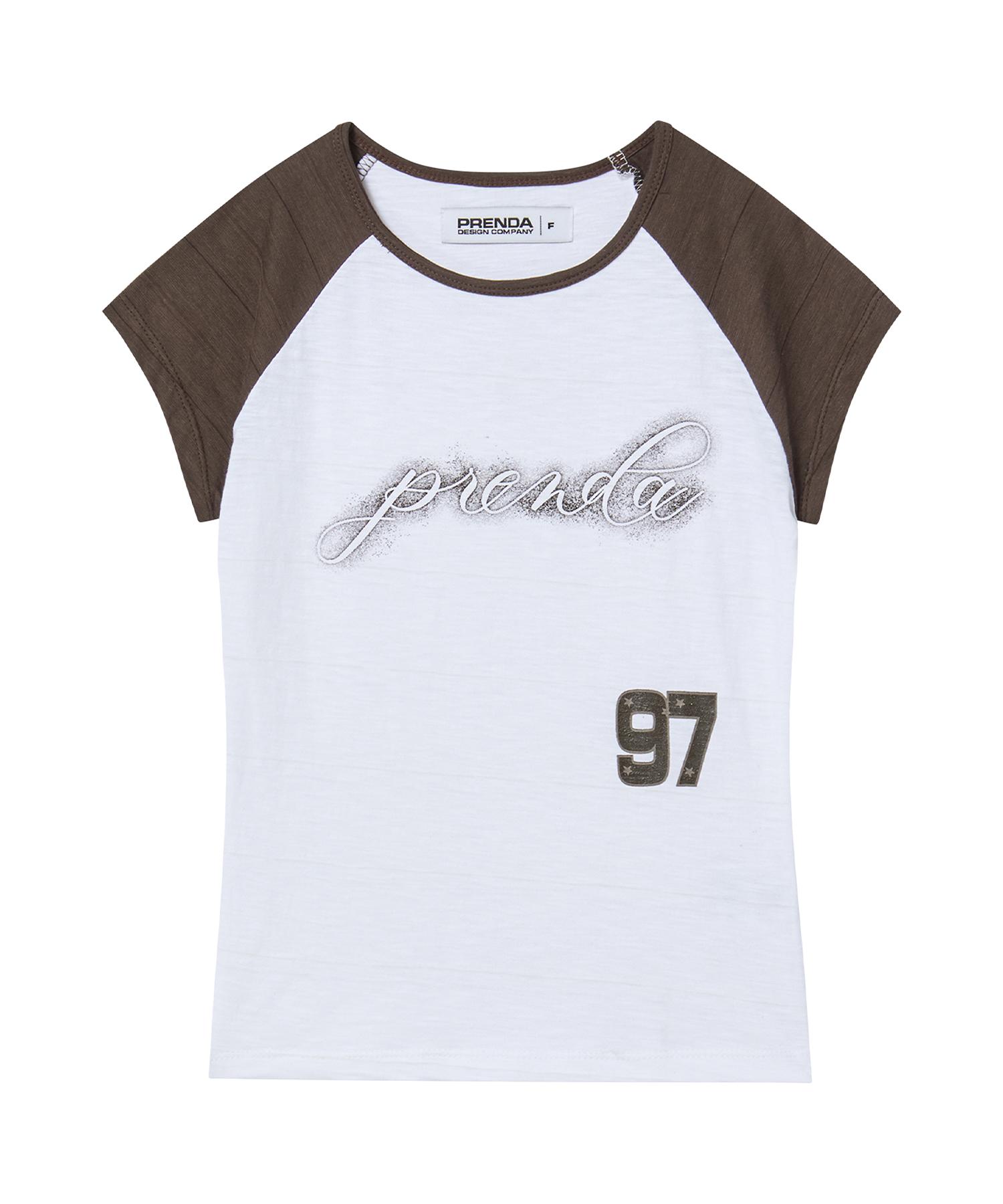 Prenda Spray Logo Slub Raglan Tee Brown Reference/Free