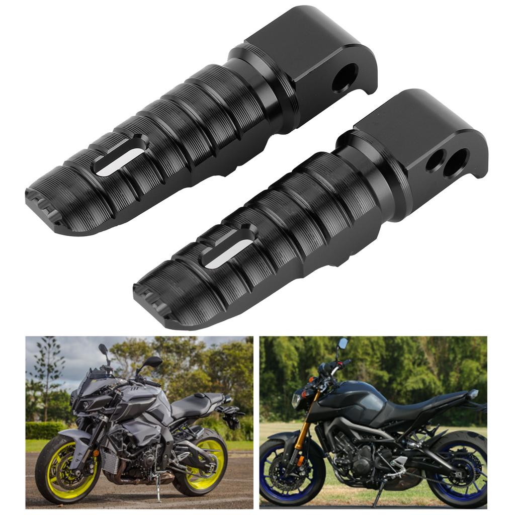 Pair of Rear Foot Pegs Aluminum Alloy Pedals Fit for MT‑10 MT‑09 MT‑07 Tracer900 FZ6