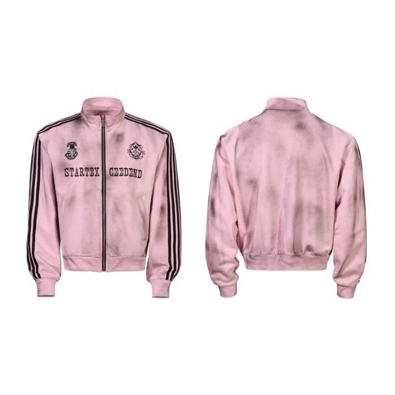 Top ampio da uomo e da donna, design vintage autunnale e invernale europeo e americano, con stampa di lettere, stile hip-hop, con spilla
