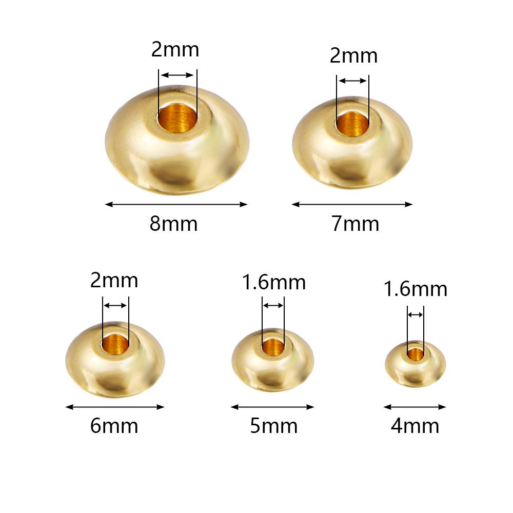 20-50Pcs/Lot Stainless Steel Abacus Beads Multi Size Curved Surface Spacing Beads For Jewelry Making Diy Bracelet Accessories