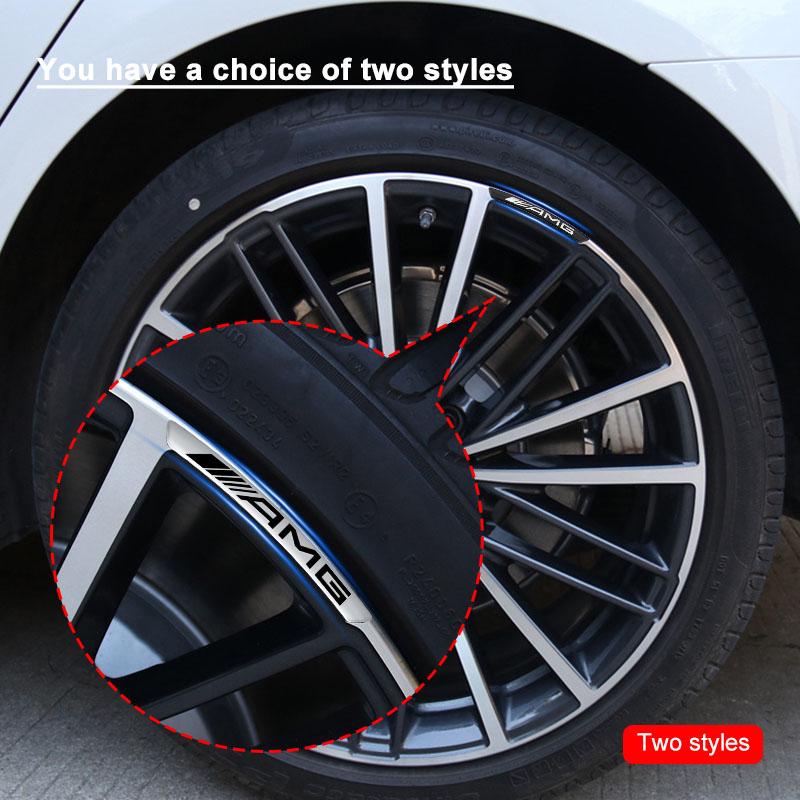4Pcs Auto Wheel Hub Badge Tire Rim Stickers Accessories For Mercedes-Benz AMG C500 C200 C300 A B C E GLA CLA GLK GL ML GLE W204 W205 W203 W211 W212