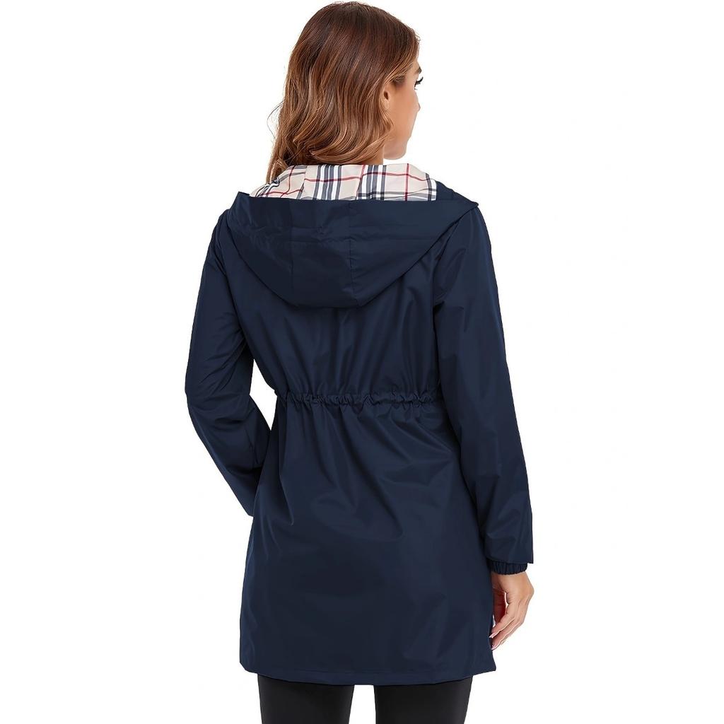Women's Waterproof Slim Fit Trench Coat Windproof Outdoor Jacket