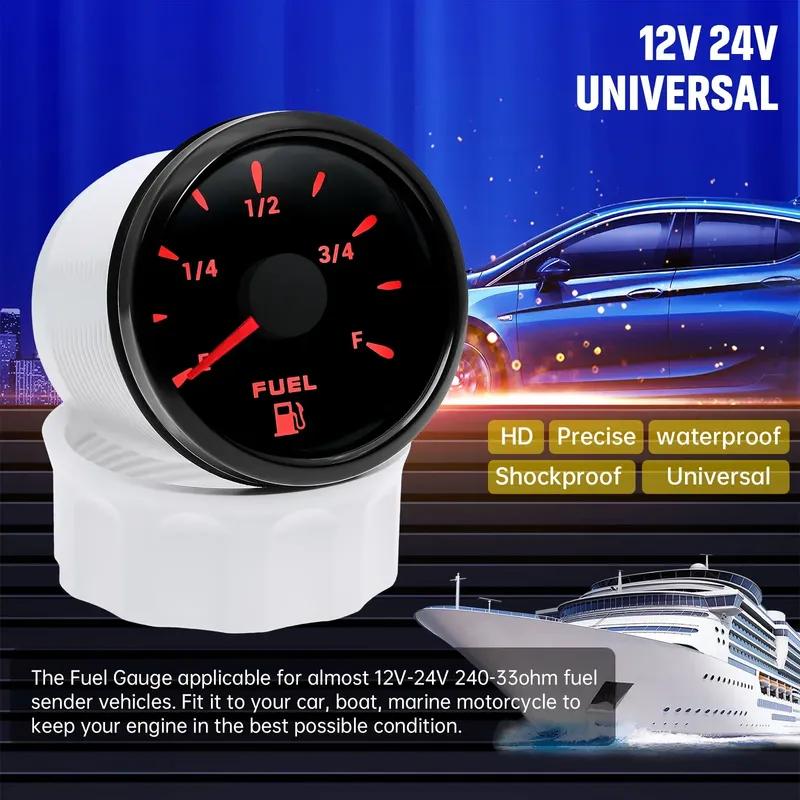Waterproof IP67 Fuel Level Meter 240-33ohm Oil Tank Meter+100mm-550mm Fuel Float Sensor with 7 Color Backlight for Car Yacht