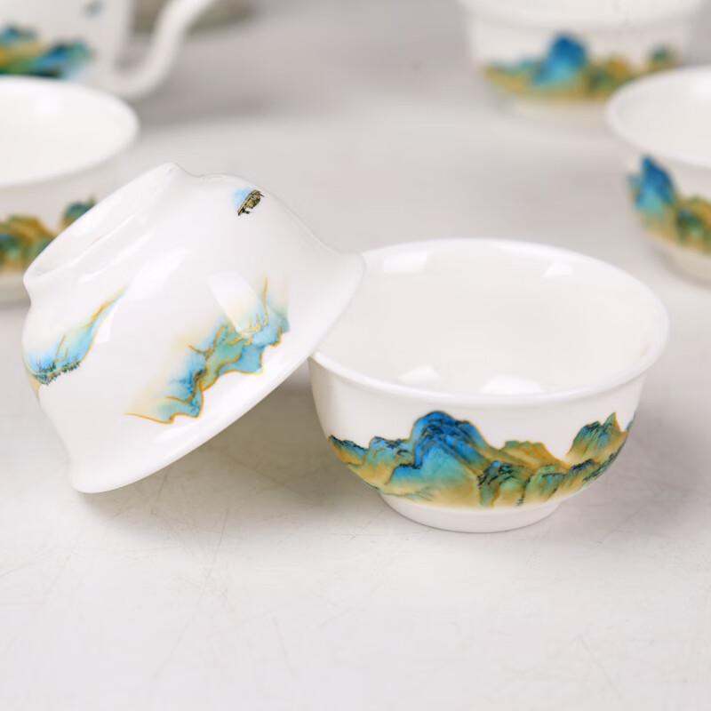 Shengshi Tangyun 'A Thousand Miles of Rivers and Mountains' Bone China Tea Set