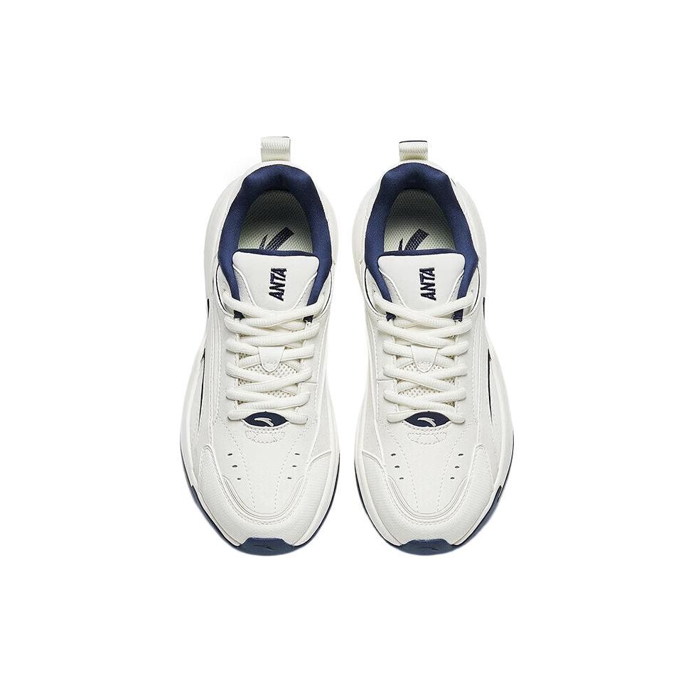 Anta Ace Fabric Retro Durable Low-Top Dad Shoes Women sneaker White Blue 922338802-1