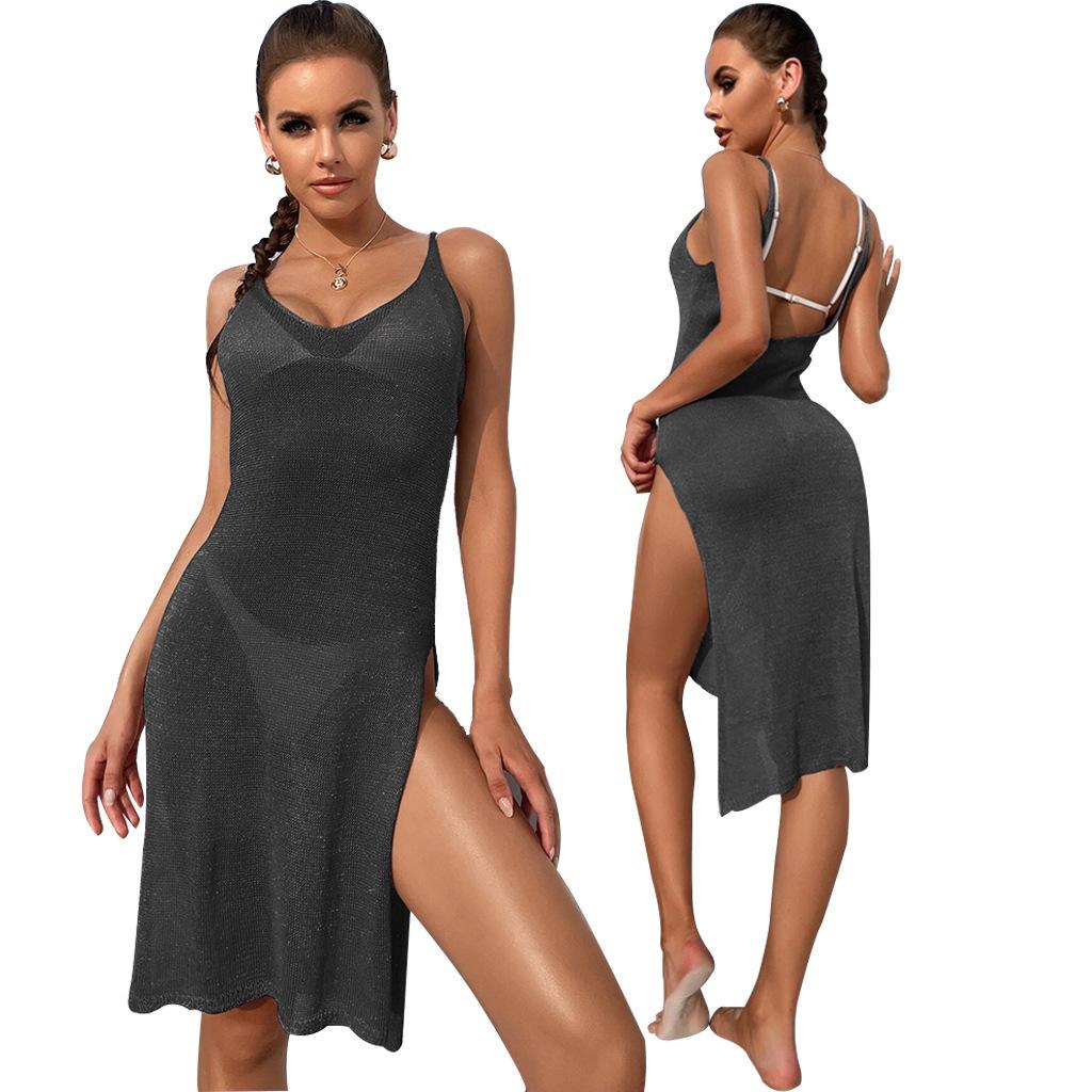 2026 New Beach Sexy Knitted Hollow Cover-up Bikini Cover-up Sunscreen Swimsuit Outside Smock