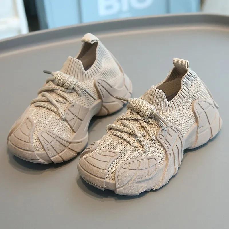 Spring Autumn Soft Soled Women Sneakers Elastic Casual Child Sneaker Fashion Versatile Girls Shoes Comfort Breathable Boy Shoe