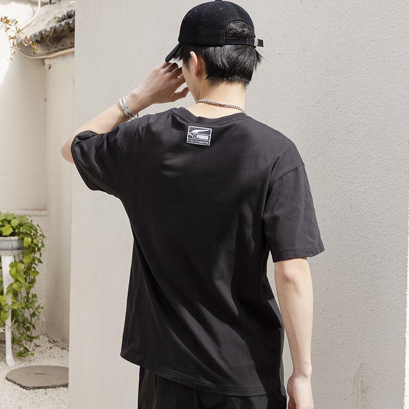 New PUMA Drop Shoulder Sleeve T Shirt Unisex Black 623248-01