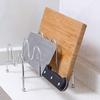 Pan Cover Iron Storage Rack Stand Plate Holder Metal Support Frame Base Pot Lid Cutting Board Knife Organizer Kitchen