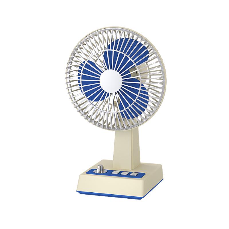 Retro USB Charging Mini Desktop Fan: Three-Speed, Strong Wind, Quiet Operation, Long Battery Life
