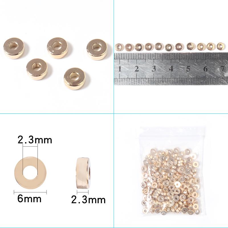 100-Pack Golden Flat Round CCB Spacer Rings for DIY Jewelry Making