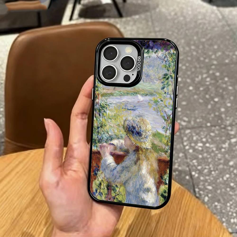 P-Pierre A-Auguste R-Renoir  Phone Case For iPhone17,16,15,14,13,12,11 Plus,Pro Max Colored Silver Plated Inside Cover