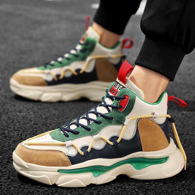 Men's Shoes Winter New High-top Platform Dad Shoes Men's Casual Sports Shoes Teenager Sports Shoes