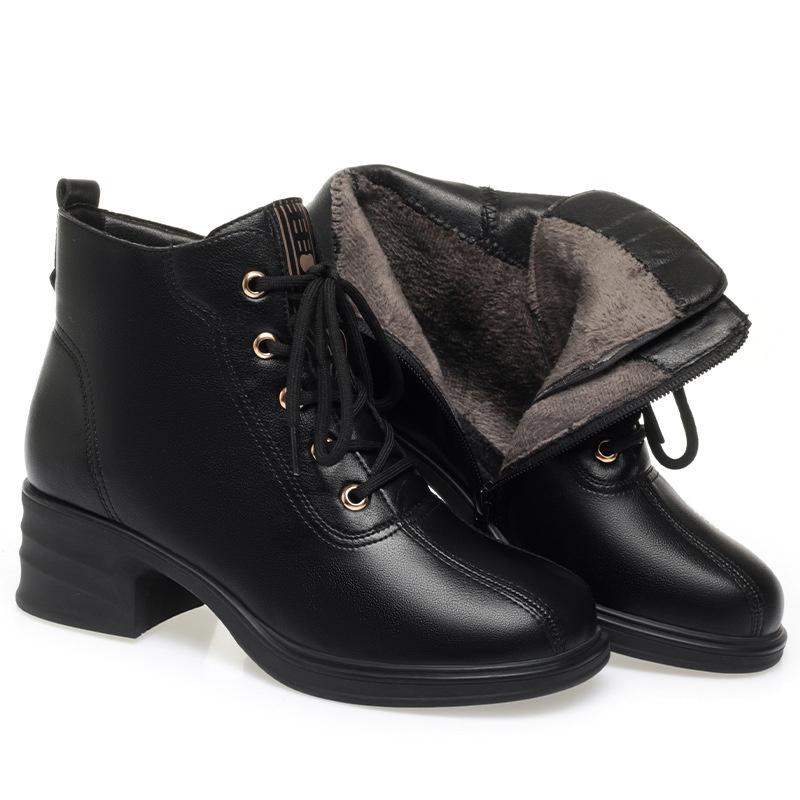 

Осень Зима Новая Мода Женские Ботинки Британские Короткие Хлопковые Ботинки Прилив Плоские Теплые Толстый Каблук Плюс Флис Мягкие Кожаные Ботинки 37(Foot23.5cm)