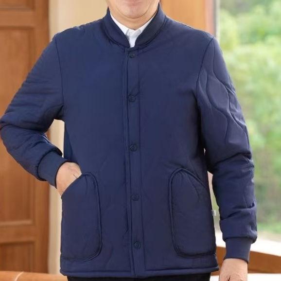 

Тепла зимова куртка з овчини для чоловіків середнього та похилого віку 5XL синій