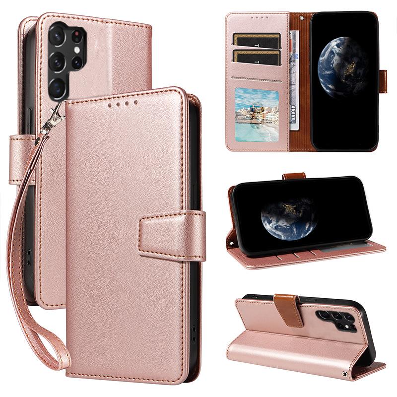 Suitable for Samsung S25 Ultra Mobile Phone Leather Case Anti-magnetic Cloth S25 Mobile Phone Case S23 Flip Card Mobile Phone Protection Case