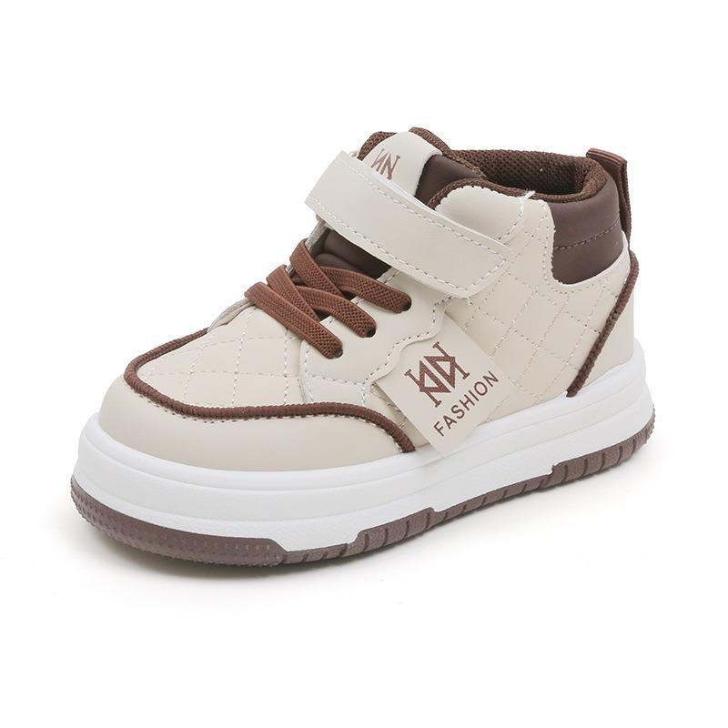 Children's Sports Shoes - New Spring/Autumn Casual High-Top Skate Shoes for Boys, White Sneakers for Girls, Soft-Soled Shoes for Toddlers
